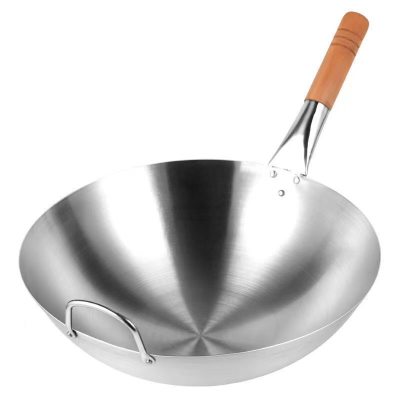 Eco-Friendly Stainless Steel Wok Different Size Cooking Wok Single Handle Wok Fro Kitchen