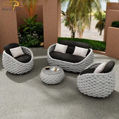 Outdoor Terrace Lounge Sofa Set Coffee Bistro Table and Chair Sets Coffe Table Set for 2