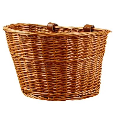 Ladies Bicycle Basket With Leather Belt Bicycle Front Basket Wicker  Handmade Natural Rattan Bike Storage Basket Cargo Container