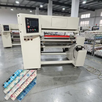 Professional Wallpaper Slitting Machine for Roll Size Cutting Standard Wallpaper Rolling Rewinder Machine for Daily Production