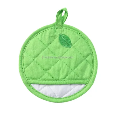 Customized Logo Kitchen Oven Mitt Non-Slip Insulated Hot Pad with Embroidery Leaf Cotton Printed Style BBQ Grill Microwave Usage