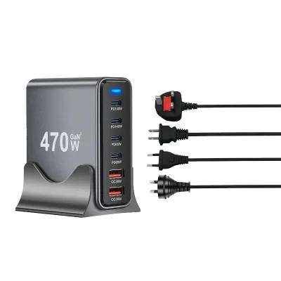 470W GaN PD3.1 Type-C Multi-Port High-Power Desktop Adapter with 140W and 435W Output