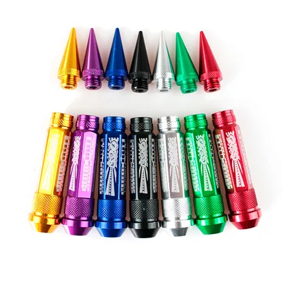 AUSO 910SJ Special Design Colorful Car Universal Aluminum Car Spiked Wheel Lug Nut