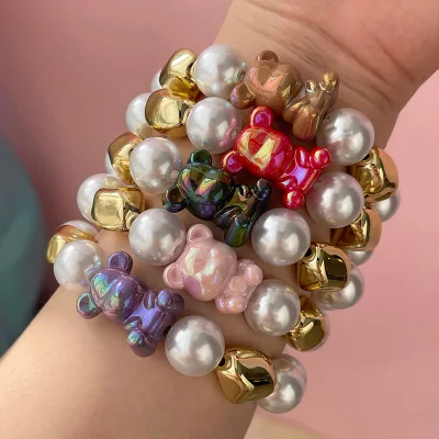 Hot-selling Colorful Little Bear Bracelet Trendy Niche High-end Style Alloyversatile Both Men Women Trade Fair Now Available