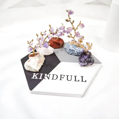 Hot Selling High Quality Crystal Healing Stone Gravel Crystal Craft Amethyst Raw Stone Tree for Gift