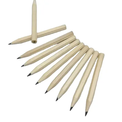 8.8 cm Custom Natural Round Wooden Pencil Mini HB Pencil Short Golf Pencils