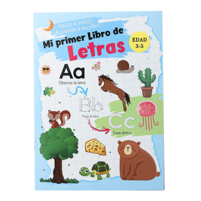 Spanish Early Education Learning Alphabet Practice Book for Pen Control Learning Letter Espanol Libro Paper Nino Exercise Book