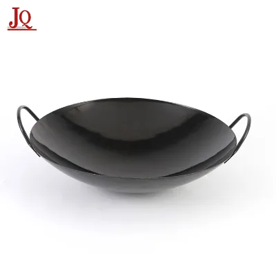 Wholesale Frying Wok Enamel Carbon Steel Wok Non Stick Chinese Wok With Double Handle