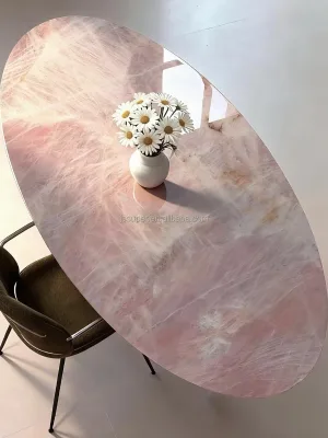 Natural Pink Crystal Gravel Ornament Attracting Peach Blossoms Raw Stone Demagnetization Purification Offering Landscaping