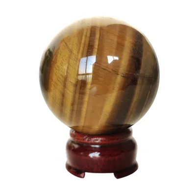 Wholesale High Quality Crystal Ball Gold Flash Tiger Eye Stone Crystal Ball for Decoration
