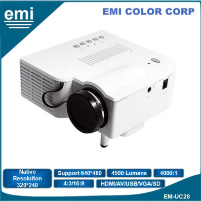 Portable Mini LED Projector with Short Throw Ratio Supports Overhead Projection for Home Theater Education Business