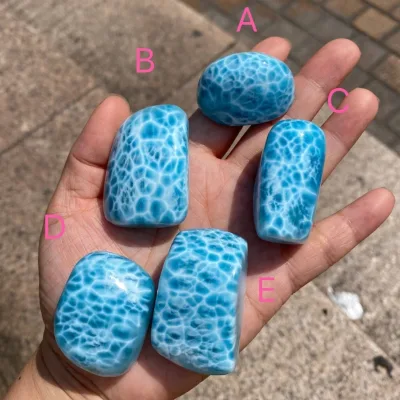 Beautiful Blue Larimar Stone Natural Crystal Garden Quartz Pendant for DIY Necklace Jewelry Making