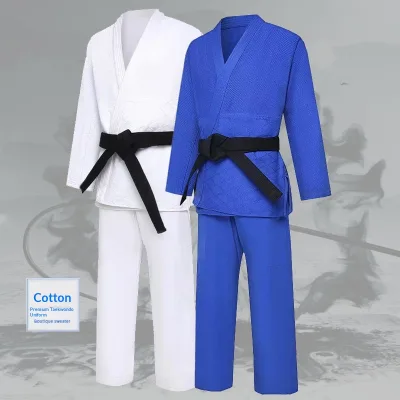 Cotton Thickened Judo Uniform with Belt Customizable Logo Cotton Lining Made in China Judo Training Suit