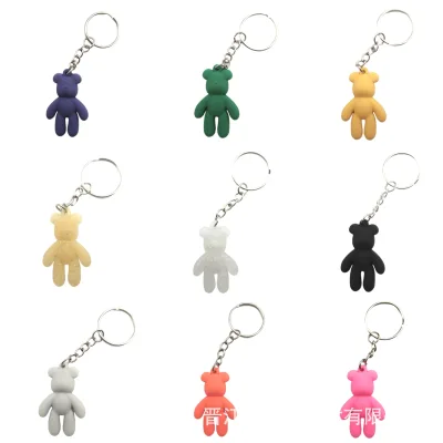 Colorful Bear Key Chain Pendant Key Chain Pendant PVC Key Pendant School Bag Decoration Cross-border Ready Stock