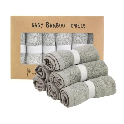 100% Bamboo Baby Washcloth Baby Wash Cloths Washcloths Organic Soft Grey pink Baby Bamboo Wash Cloth
