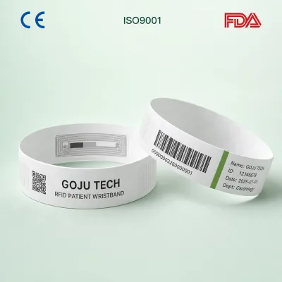 Medical RFID Tyvek Wristband, Disposable Adhesive, Patient ID Bracelet, Medical Band, RFID Hospital Wristband