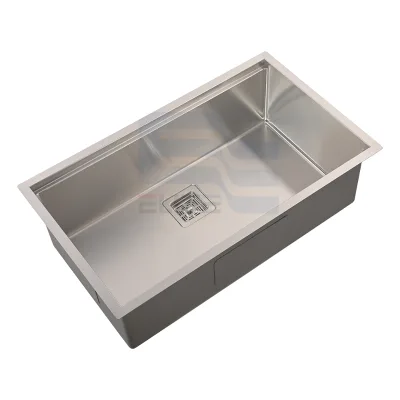 Italian Style AISI304 Brushed Steel Handmade Dual Amount Single Bowl Workstation Kitchen Sink