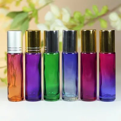 High Quality Color Gradient Glass Roll on Bottles 5ml and 10ml Sizes