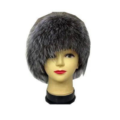 Fashion Real Fur Solid Color Hat Women Winter fox Fur Hats Natural Color