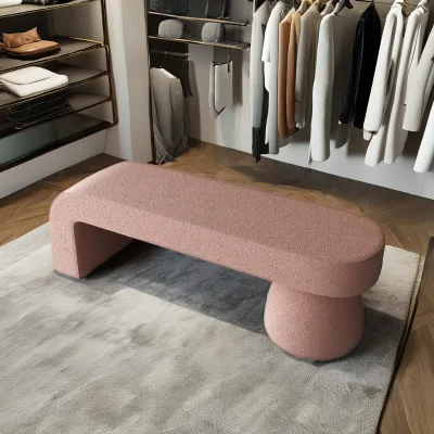 Modern Luxury Cream Velvet Ottoman Wooden Storage Home Bed Tail Bench Living Room Kitchen Sofa Rest Casual Shoes Cloak Storage