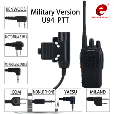 ZTAC U94 PTT Adapter for Kenwood 2 Pin Radios with 7.0mm Headset Interface and Back Clip