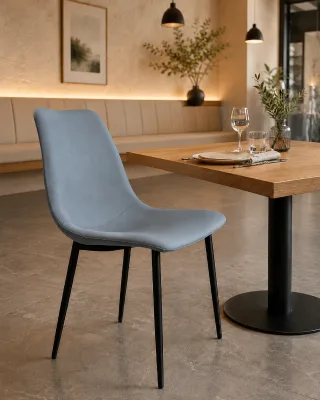 Modern Upholstered Dining Chair with Leather Stitching Home Furniture