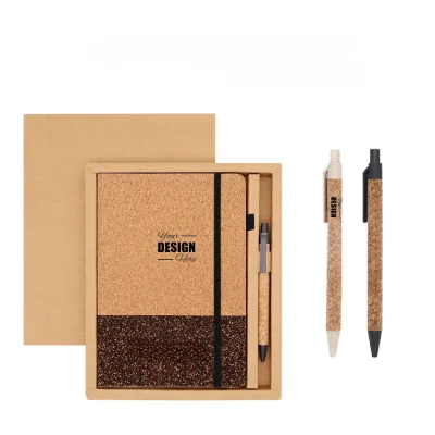 Sustainable Coffee Grounds & Leather Notebook Personalized Eco Multifunction Business Journal for Promotional Gift