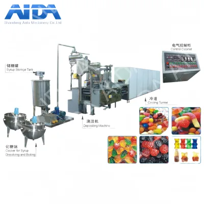 Automatic Candy Pouring Production Line Hard Candy and Lollipop Depositing Production Line