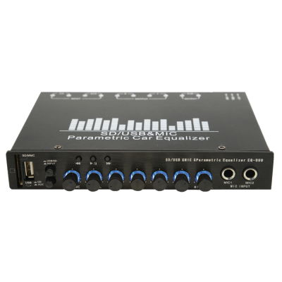 Multi-Function Parametric High End Car Audio Equalizer With USB/SD/Double Mic Input