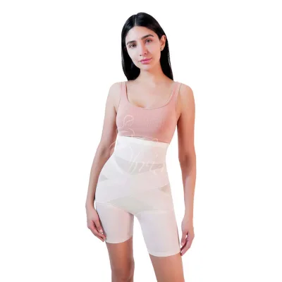 High-waisted Girdle with Cross-stitched Reinforcements for Long Legs Shapes and Reduces