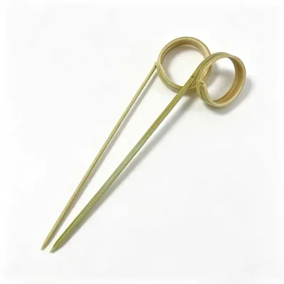 Disposable Bamboo Ring Picks Fruit Decorative Skewer
