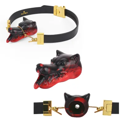 Adjustable Strap on Mouth Gag for SM Dildos Open Mouth Gag With Bell Ring BDSM Bondage Slave Silicone Penis Plug With Bell Ring