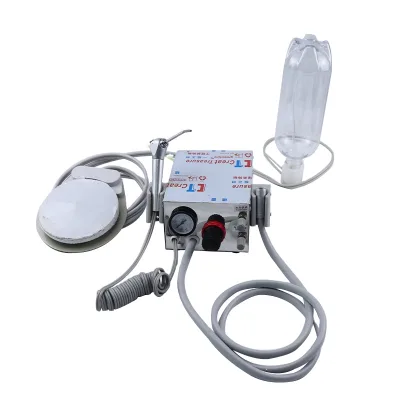 Dental Portable Turbine Stainless Steel 2/4 Hole Handpiece Tube with Saliva Suction Portable Dental Unit