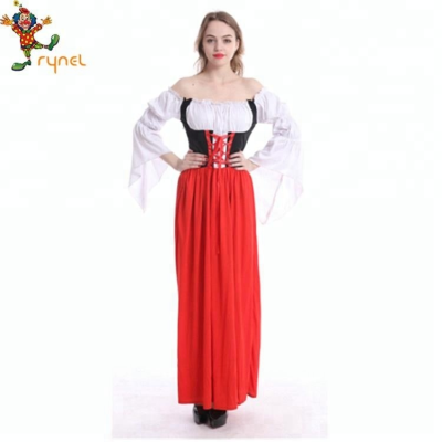 Traditional German Girl Oktoberfest Dirndl Fancy Dress Costume
