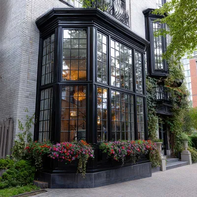 Sunnysky Aluminum Bay Window AS2047 Certified Pre Fabricated Projection Window Angled Flanker Residential Mansion Patio