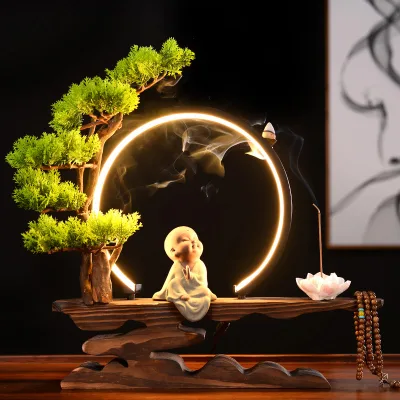 Wholesale Design Fragrance Incense Holder for Decoration Ceramic Electricity Led Light Incense Burner
