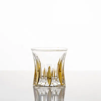 Custom 9.5oz 100% Lead Free Electrogilding Whiskey Glasses Bar Rock Tumbler Set