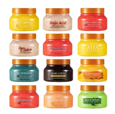 Solid Body Scrub Bath Salt Scrub Chicken Skin Whitening Vegan Cream Shea Butter Coconut Herbal Ingredients Box