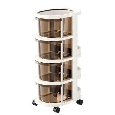 Multifunctional Plastic Storage Trolley Large-capacity 2 3 4 5-layer Foldable Drawer Storage Trolley Rack with Wheel