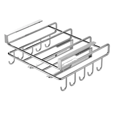Stainless Steel Perforated Kitchen Storage Rack Hanging Cabinet Cutting Board Hanging Rack Paper Towel Rack Pot Cover Storage