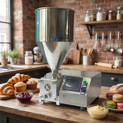 Hygienic 6 Recipes Semi-automatic Quantitative Filling Machine Jam Matriel Boulangerie Filling Machine for Fruit Jam Jar Filling