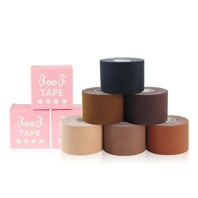 Factory Elastic Breathable Cotton Nude Black Beige Uplift Body Breast Tape Push up Self Adhesive Boob Lift Tape for Women