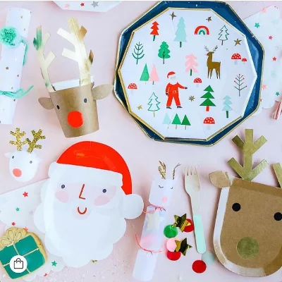 Colorful Paper Party Supplies Disposable Tableware Include Dinner Paper Dessert Plates Cups Napkins Straws for Party and Wedding