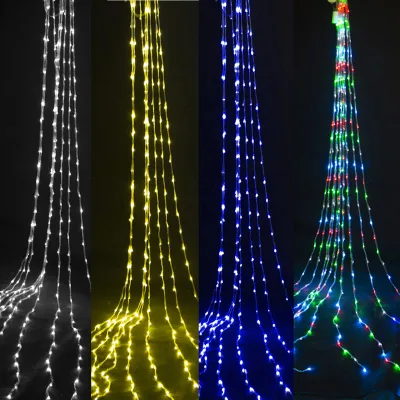Waterfall LED String Lights 3X3M 6X3M Water Flow Snowing Effect Curtain Fairy String Light Christmas Lights