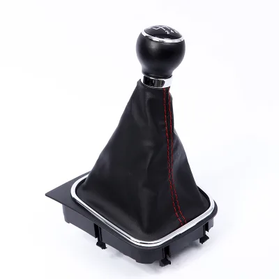 OEM Gear Shift Knob with Black Leather Gaitor Boot with Stitching for Golf 5 6 Mk5 gti 1T0711113N