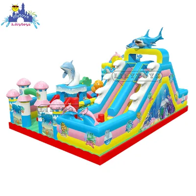 Inflatable Children's Playground with Slides Inflatable Castle Playground with Trampoline