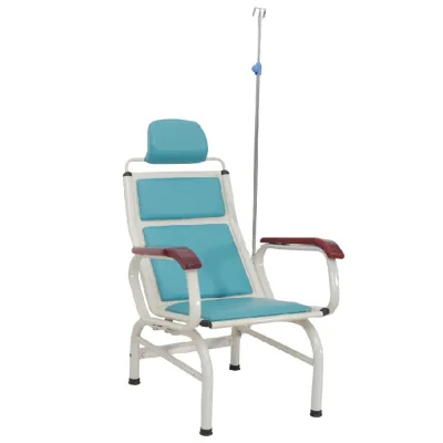 Medical Furniture Stainless Steel 3 Position Clinical Recliner IV Infusion Transfusion Chair