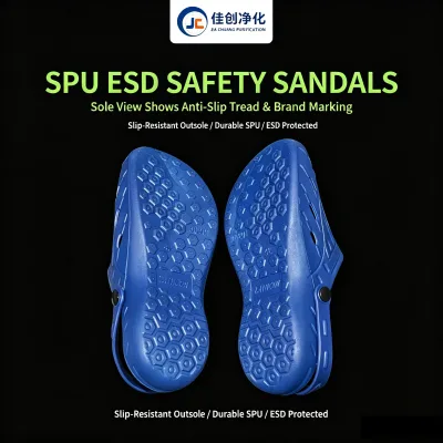 ALLESD ESD Anti Static Breathable Soft Sole Thickened SPU Dust-Free Anti Static Slipper Sandals for Dust-Free Workshop Factories