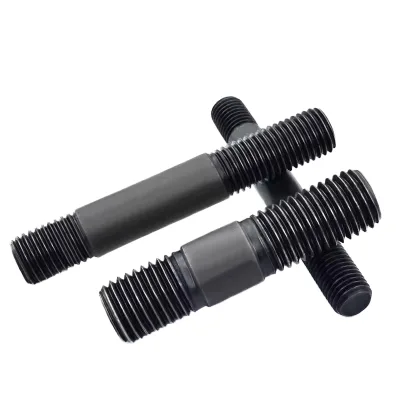 High Strength 10.9 Grade Steel Studs Unequal Length Thick Rod Black Oxide Finish Unified Thread Connection Bolts