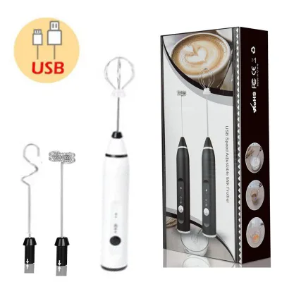 Wholesale Rechargeable Electric Handheld USB Milk Foam Frother Metal Minimalist Design for Cappuccino